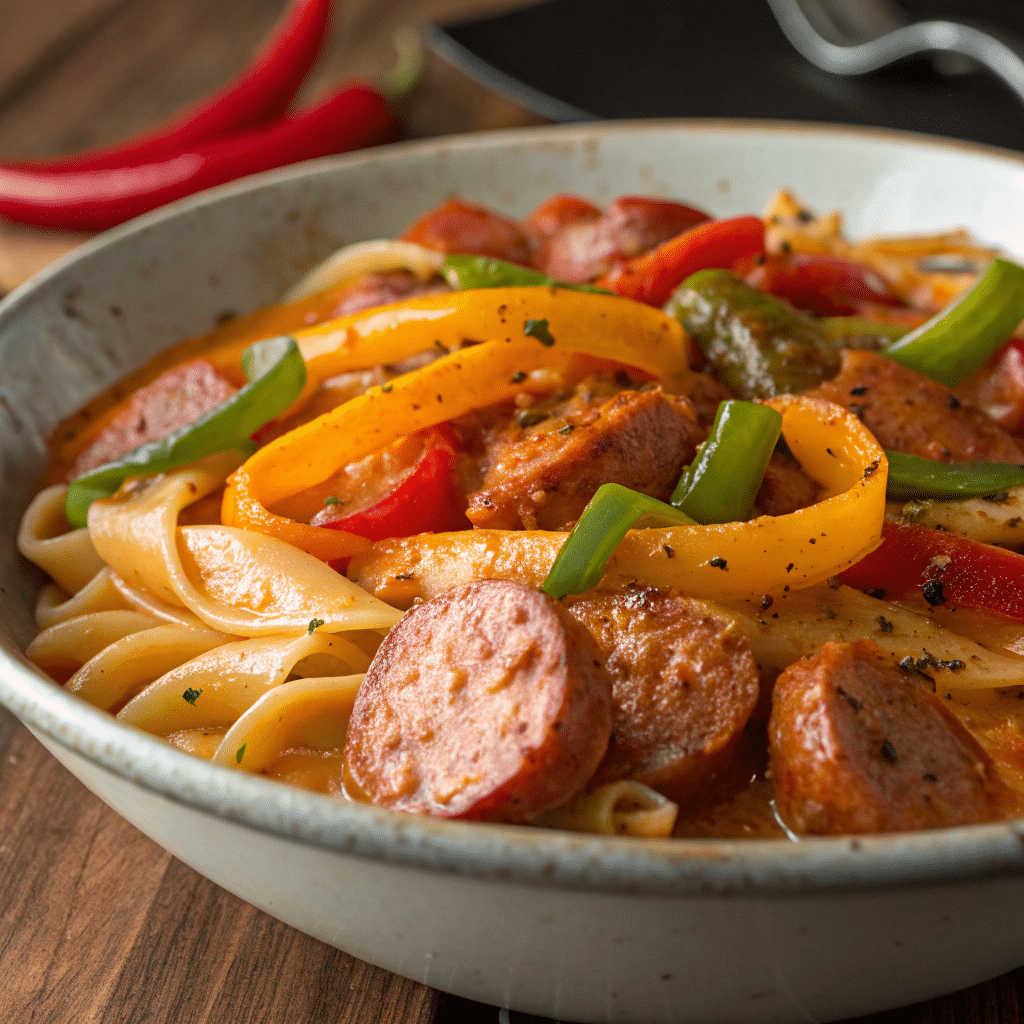 Smoked Sausage and Pasta Recipes Made Easy 8 Cajun smoked sausage and pasta with peppers
