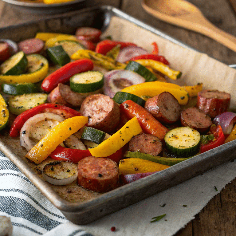 Smoked Sausage And Roasted Vegetables – The Best One-Pan Dinner Idea 6 Smoked sausage and roasted vegetable