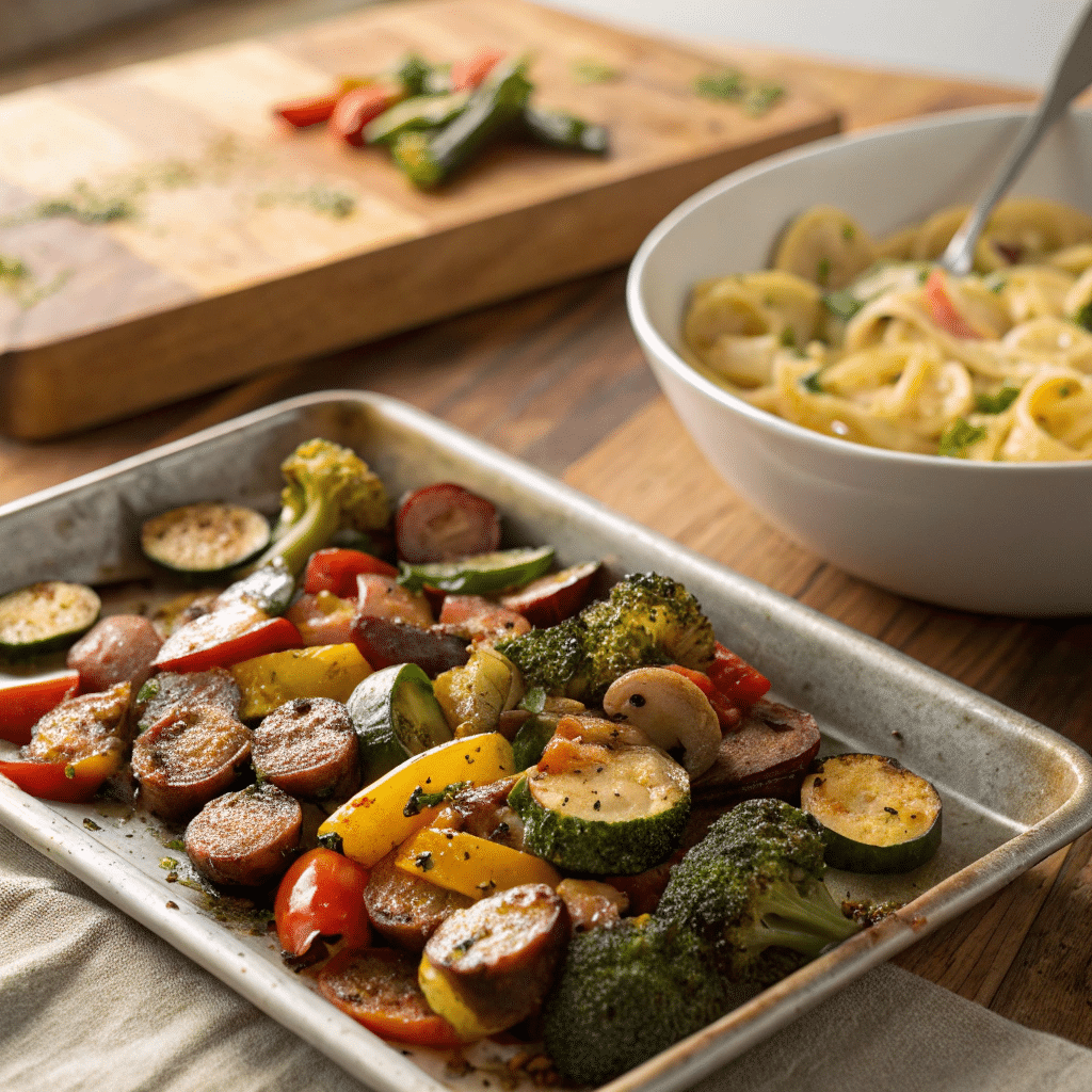 Smoked Sausage Alfredo Pasta - How To Make Esay 8 Vegetables to pair with smoked sausage Alfredo pasta