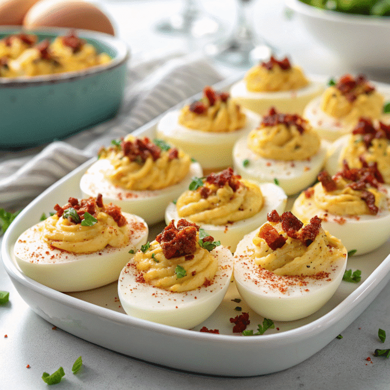 Smoked Deviled Eggs: How To Smoke And Serve Like A Pro 6 Smoked deviled eggs with paprika and herbs on rustic plate